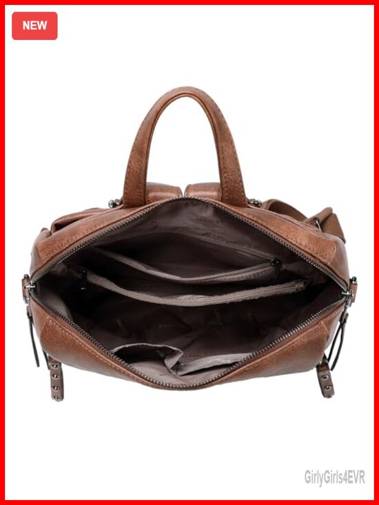Vegan Leather Backpack Purse for Women Travel Daypack with Multiple Pockets main image 4